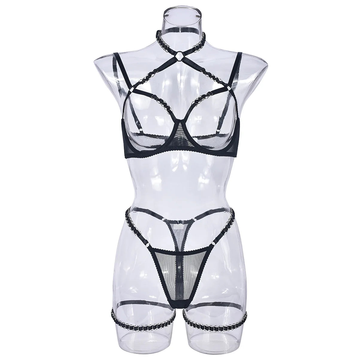 Conjunto De Lencería Sensual Sujetador Abierto Mujer Sin Censura Bilizna Conjunto De Sujetador Halter Trajes Bilizna