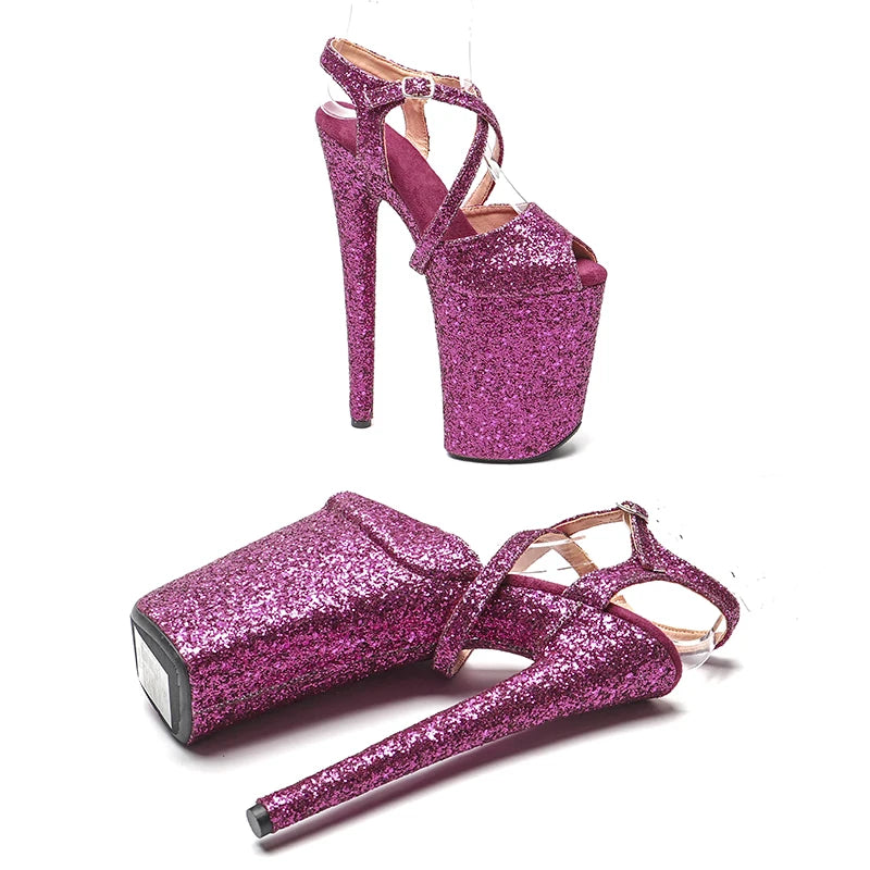 23CM / 9inches Glitter fashion Platform High Heels Sandals Pole Dance shoes