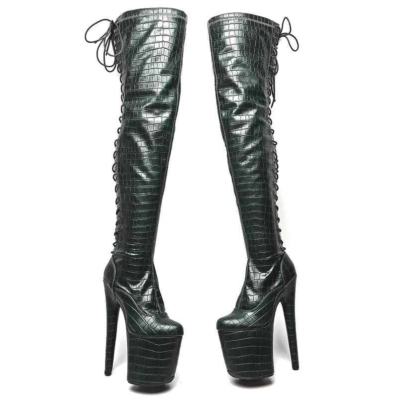 20CM/8inches PU Upper Trend fashion High Heel platform Boots Pole Dance boots