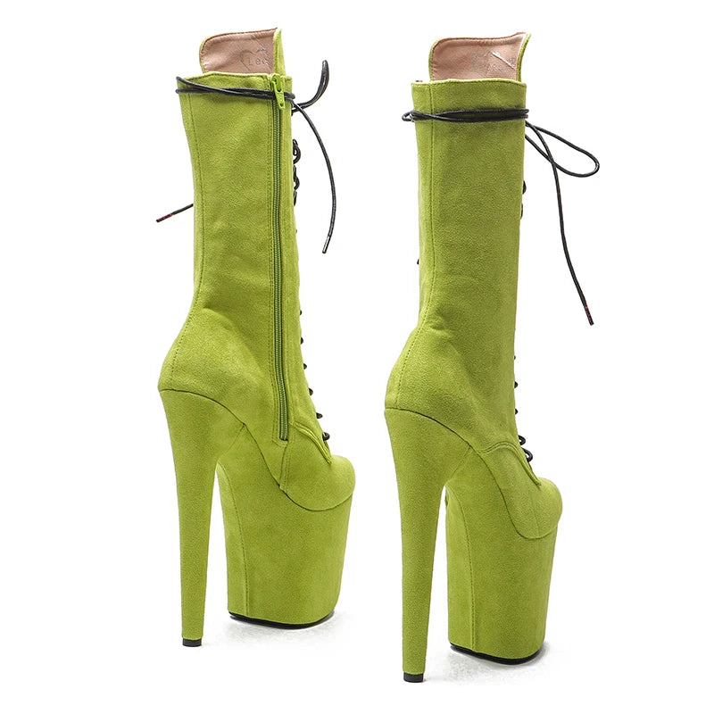 20CM/8Inch suede upper disco party High Heels Shoes Pole Dance boot Women's Platform boots 4B