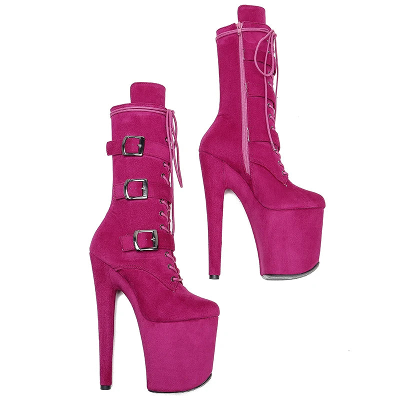 20CM/8Inch suede upper disco party High Heels Shoes Pole Dance boot Women's Platform boots