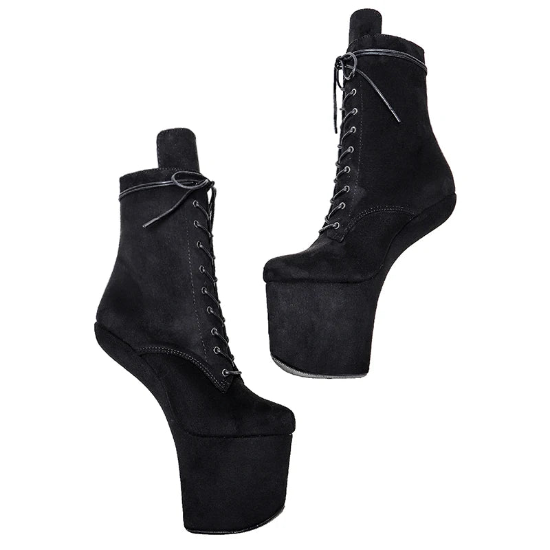 Suede Upper Platform Ankle Boots y Exotic heelless pole dance shoes