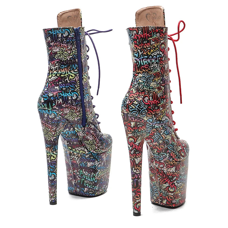 20CM/8inches PU Upper young trend fashion shoes High Heel platform Pole Dance boot
