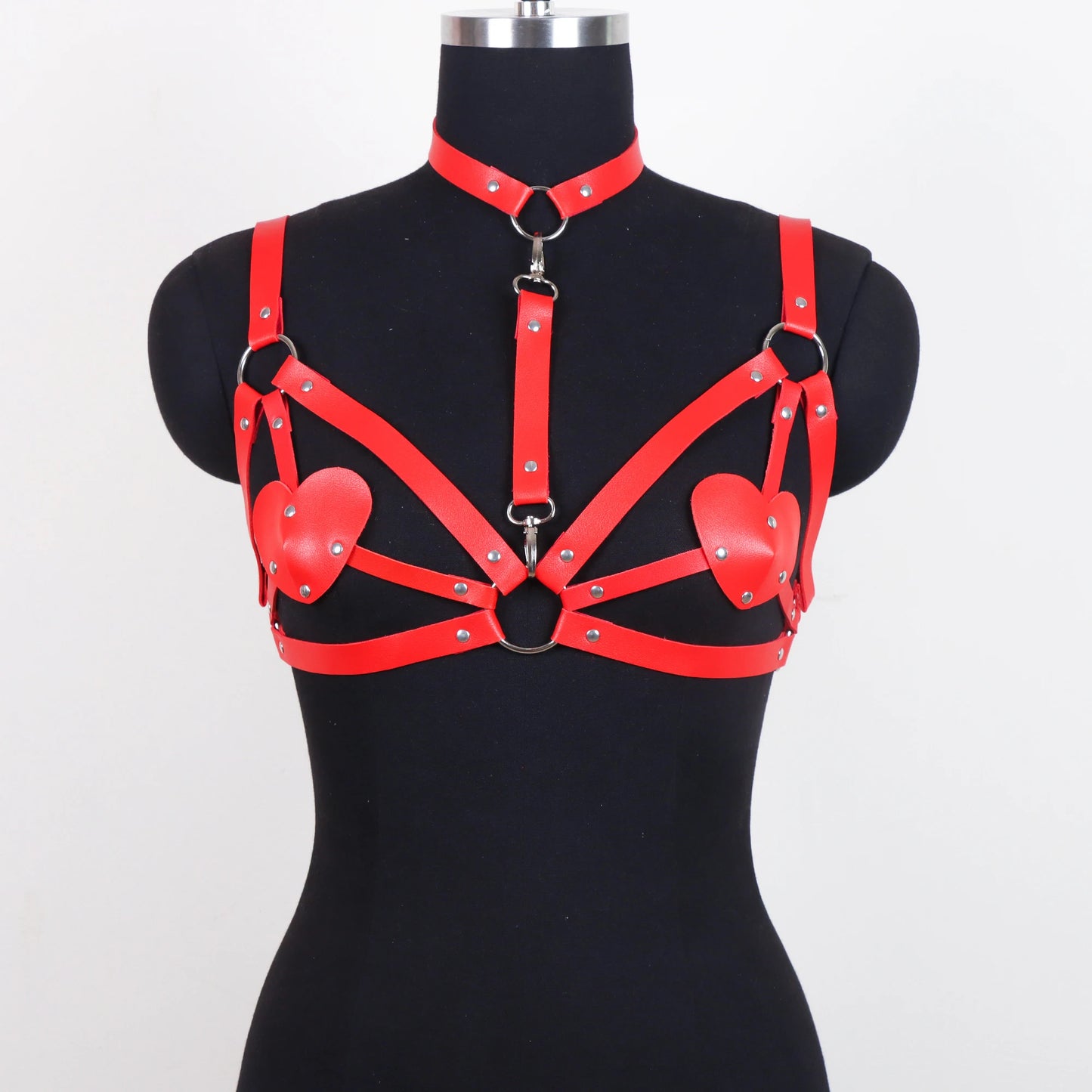 Leather Harness Bras Women Lingerie Cage Bra Goth Sleepwear Party Club Brassiere Costume
