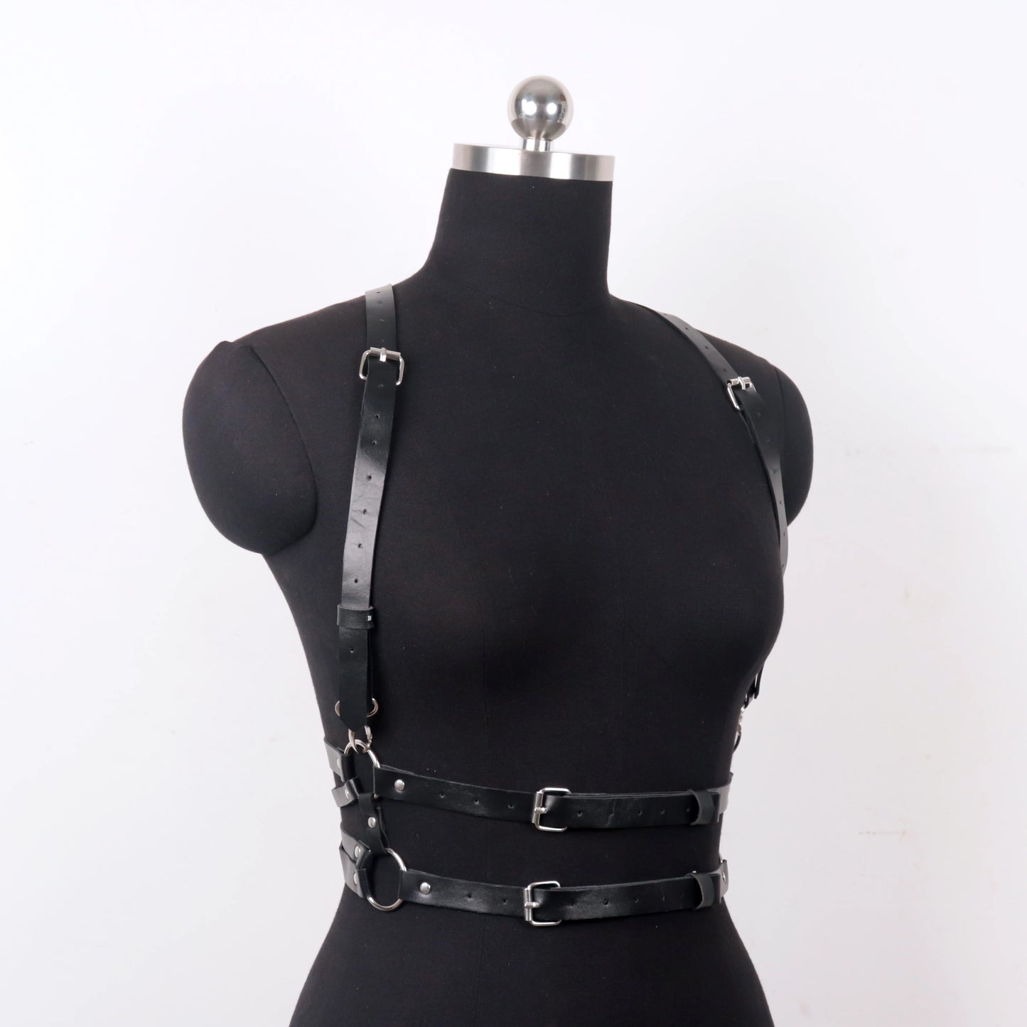 Goth PU Leather Harness Top Women Punk Belt Chest Corset Harness Garter Body Cage Gothic Suspender Festival Accessories