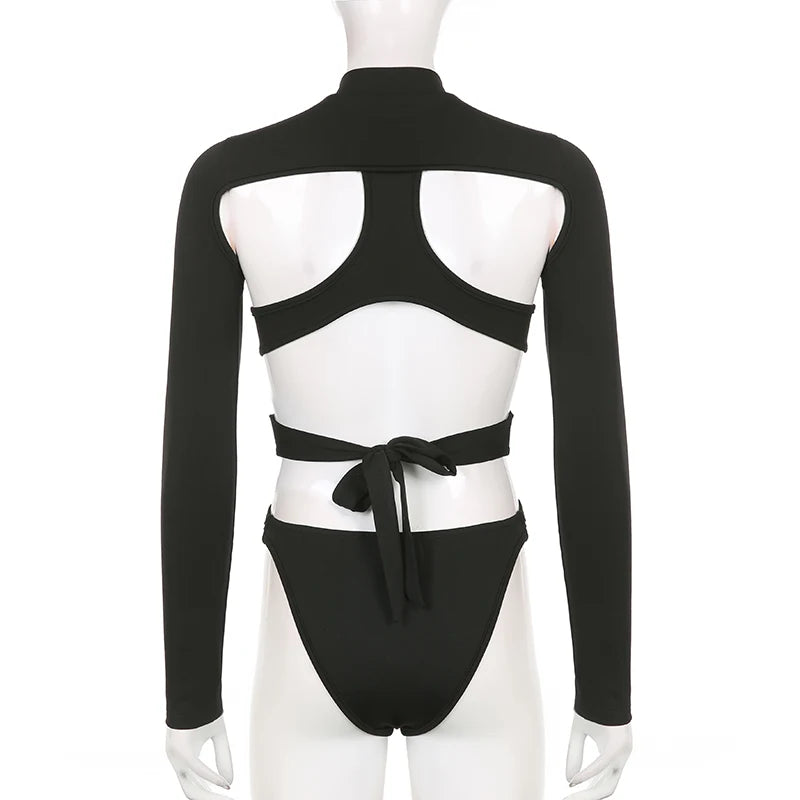 Hirigin – barboteuse en maille ajourée pour femme, barboteuse Sexy, modelante, dos nu, Streetwear, Club, transparente, combinaison noire