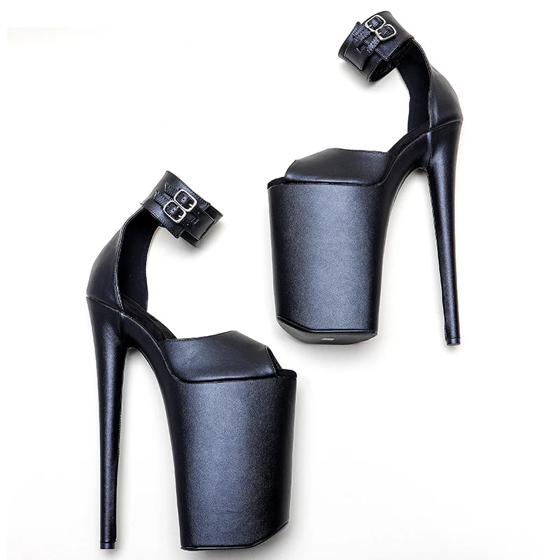 26CM/10inche Matte PU upper Open Toe High Heel platform y exotic party sandals Pole Dance shoes