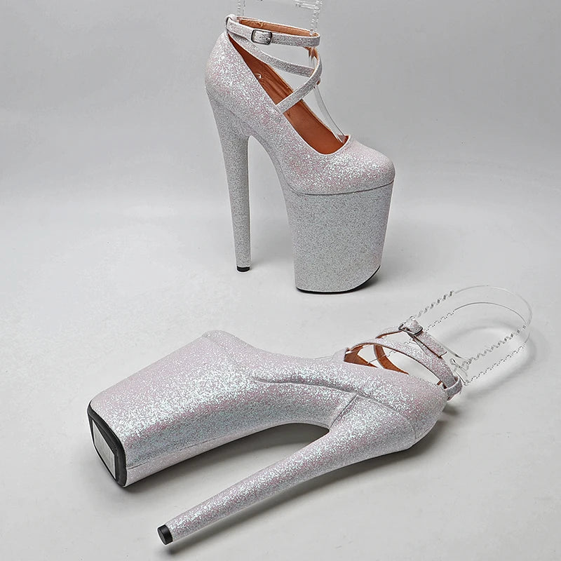 23CM/9inches Glitter PU upper fashion trend exotic y romantic Platform y High Heels Pole Dance shoes