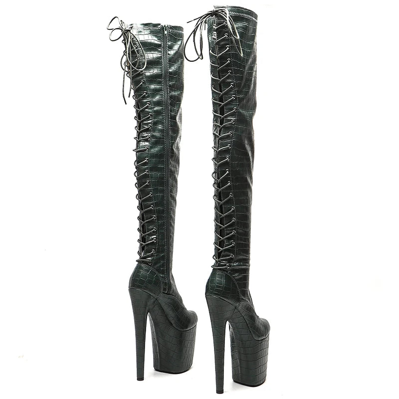 20CM/8inches PU Upper Trend fashion High Heel platform Boots Pole Dance boots