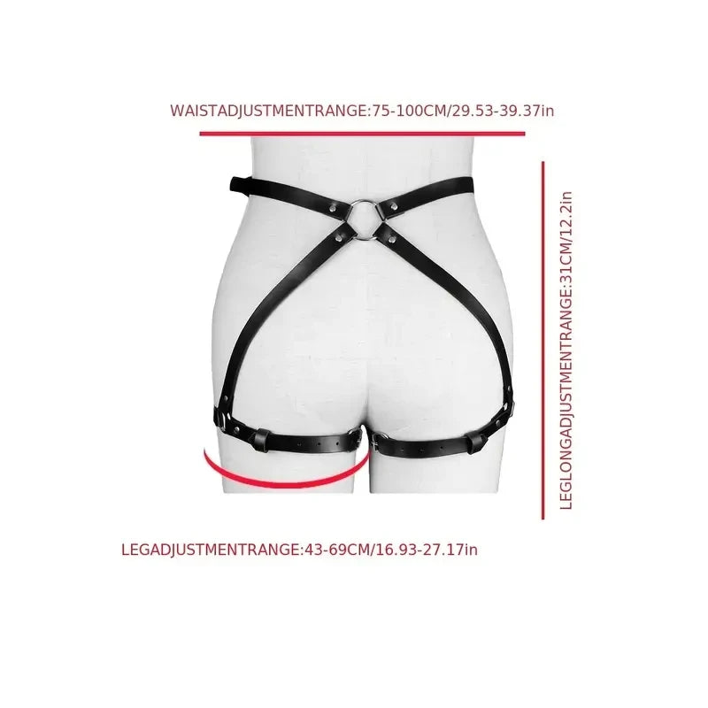 Sexy Harness Women Leather Leg Garter Sword Belts Gothic ocks Harness Handcuffs y Body Set