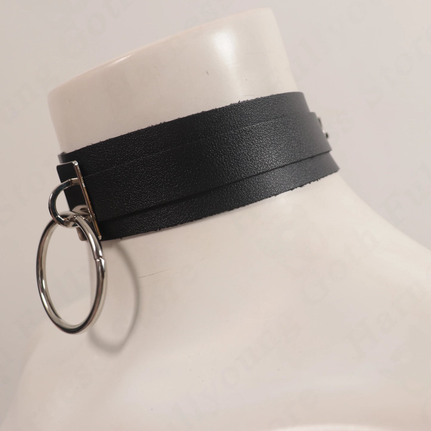 Harajuku PU Leather Choker Necklace For Women Statement Gothic Punk Rock Metal Round Necklaces Anime Party Jewelry