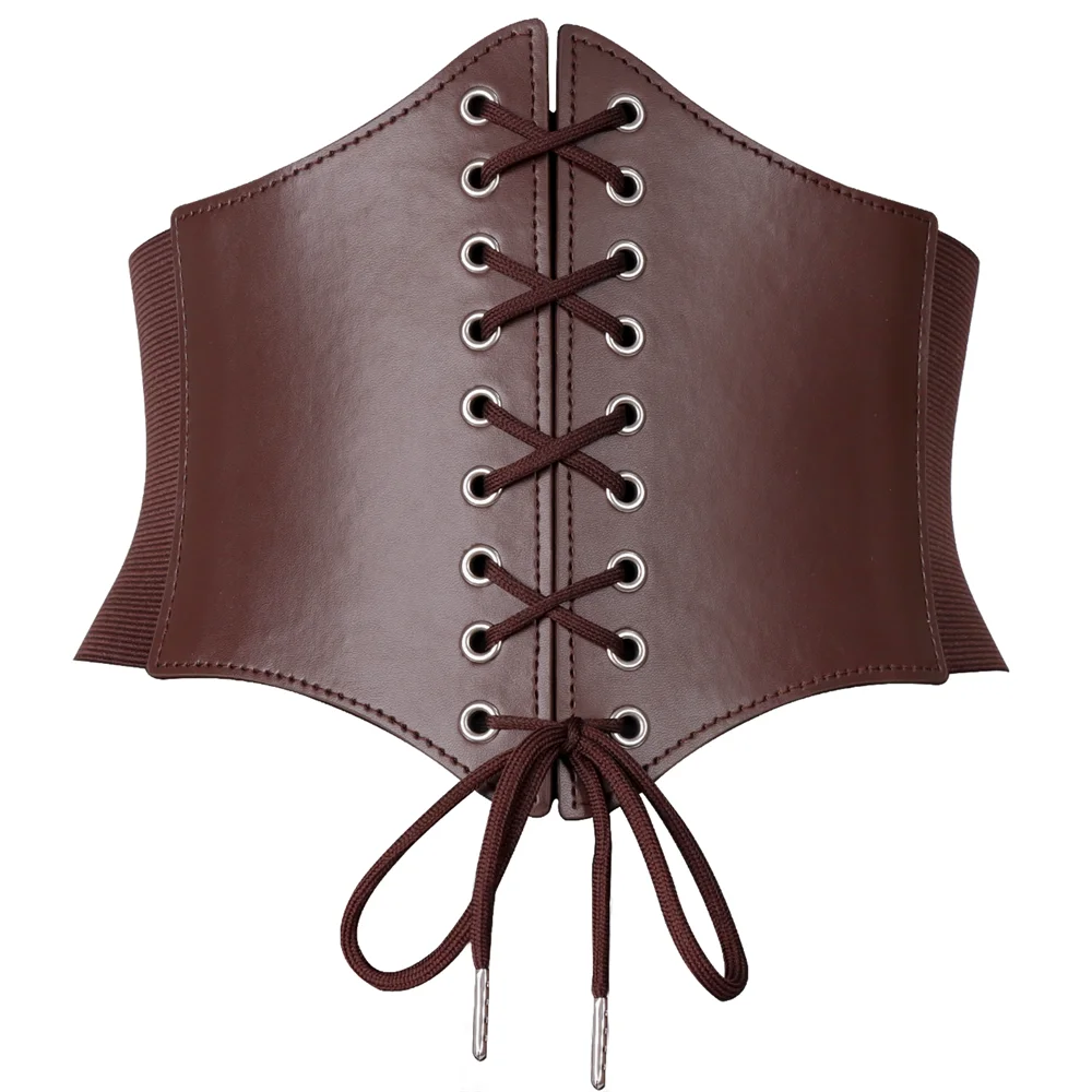 WFashion Trend Belt Female Goth Handmade PU Leather Harness Corset Waist Festival Punk Rock Accessories Y2k Jeans
