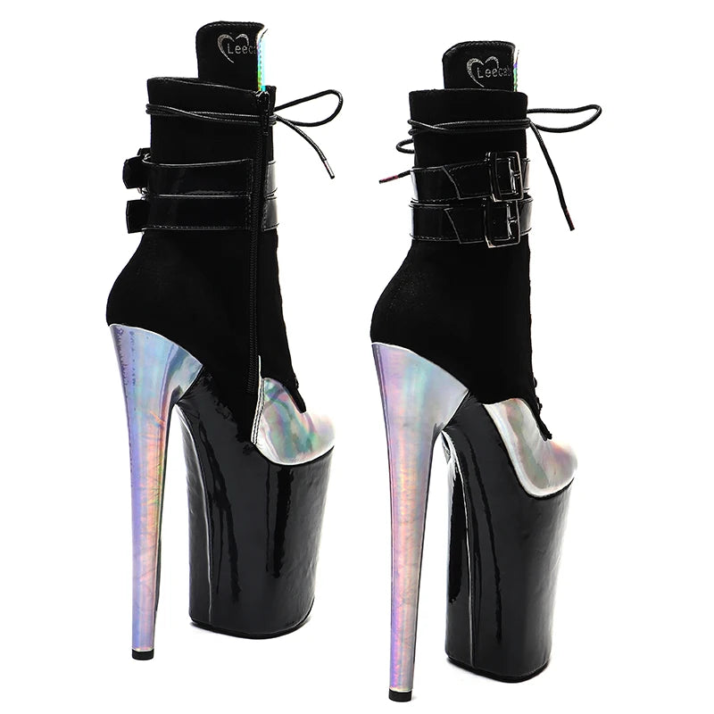 23CM/9inches Suede with patent mix color Pole dance shoes High Heels Pole Dance boot