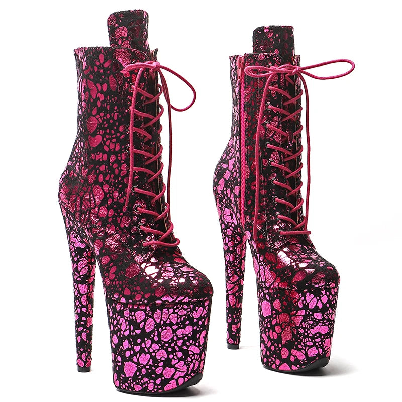 Newest 20CM/8CM PU Upper Fashion trend Pole dancing shoes High Heel platform Boots Pole Dancing boot