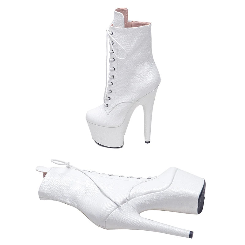 17CM/7Inch PU Upper Platform party High Heels Shoes Pole Dance boots