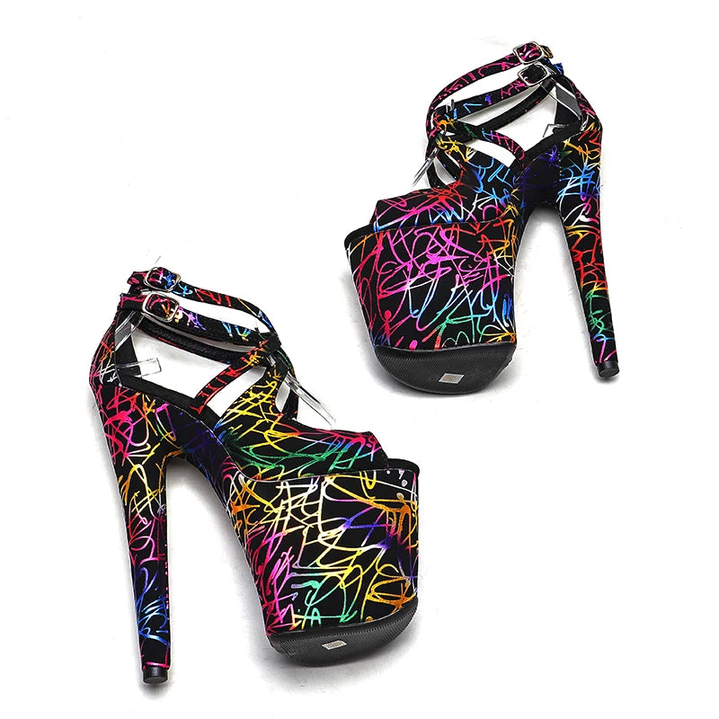 high heel sandals 20cm/8inch y model shoes pole dance shoes