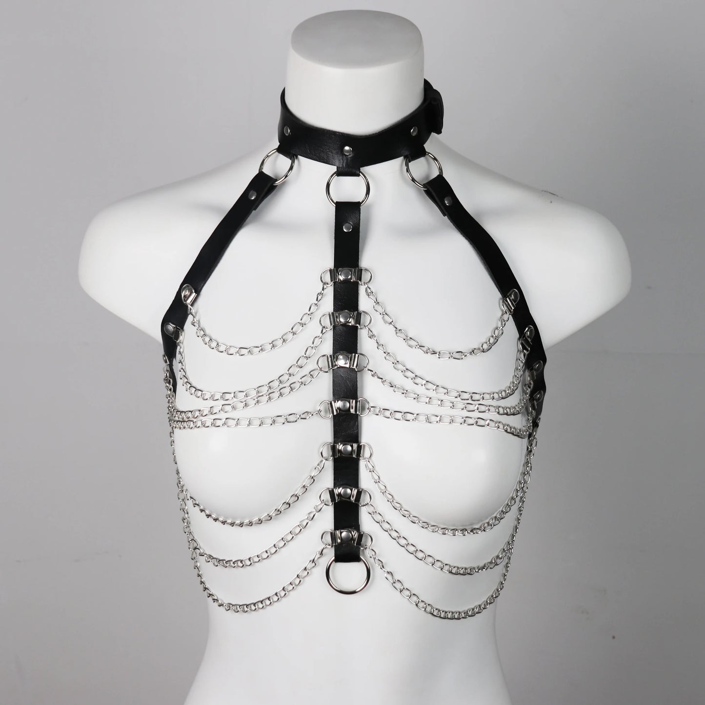 Gay Women PU Leather Harness Men's Lingerie Adjustable Body Punk Style Belts Harajuku Garter For