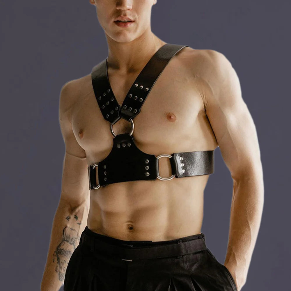 Punk Men's Harness Sword Belt Chest Cage Gay Strap Lingerie Gothic Rave Costumes Cosplay Tops