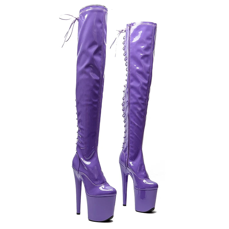 20CM/8inches platform Boots Knee High Boots For Women Chunky Platform High Boots Party Shoes Ladies 5B