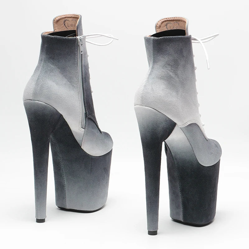 20CM/8inches Suede Gradient color Pole dancing shoes High Heel platform Boots Pole Dance hight boot