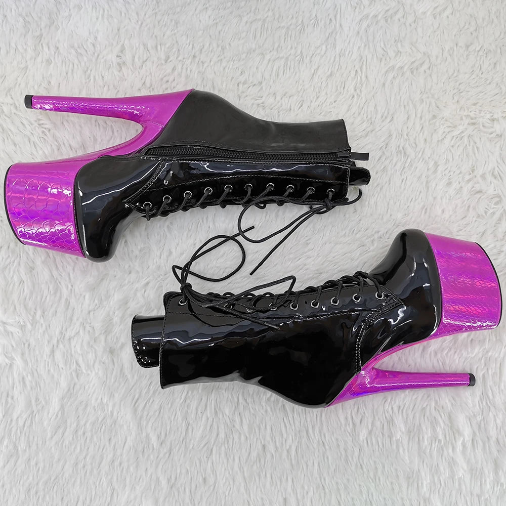 17CM/7inches two color PU material High Heel platform Pole Dance boot