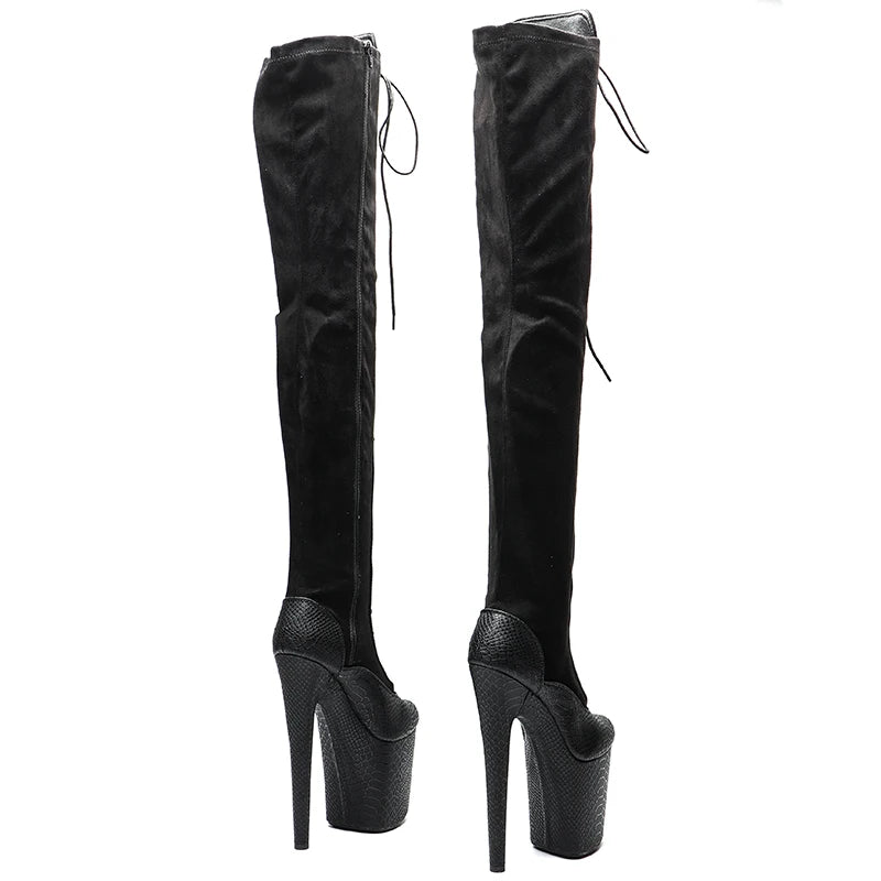 20CM/8inches Women New Design y Extreme High Heel Lap Dancing Stripper Shoes Platform Lace-up 5B