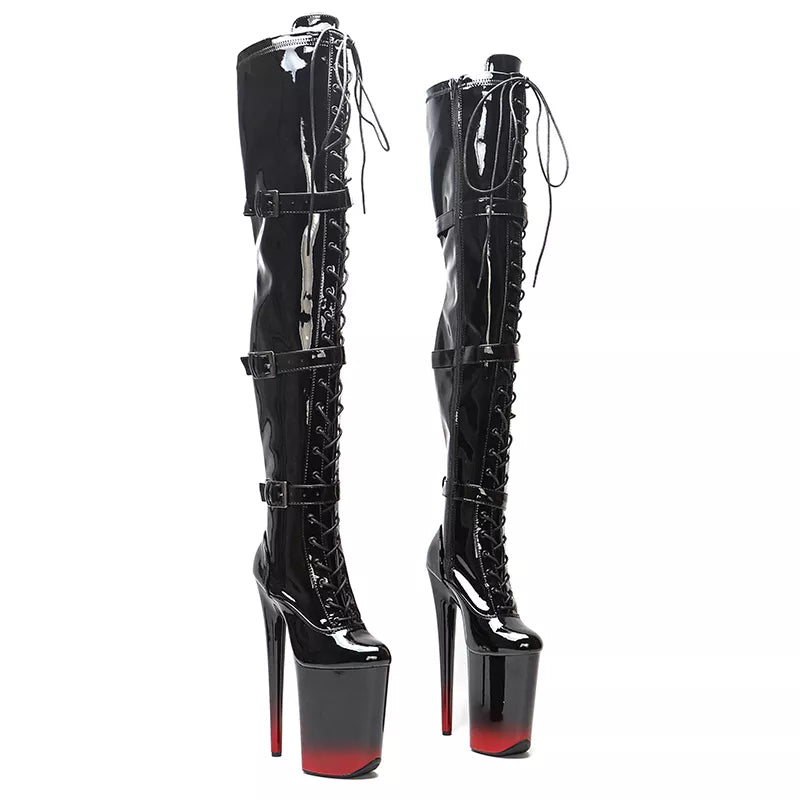 23CM/9inches patern leather Women New Design y Extreme High Heel Lap Dancing Stripper Shoes Platform boot 5K
