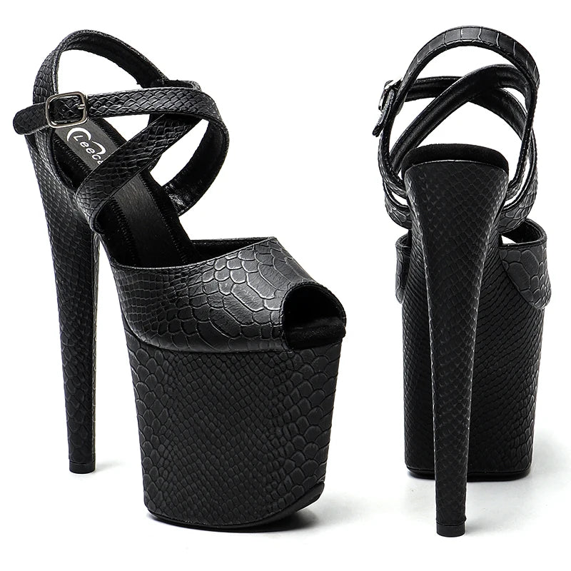 8Inch/20cm Snake Upper Platform party High Heels Sandals Pole Dancing Shoes