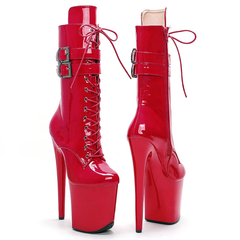 20CM/8Inch shinny upper lady fashion boots for party Platform High Heels Pole Dance boot