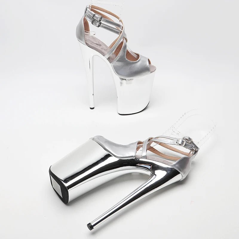 23CM/9inches Patent PU open toe Platform y High Heels Sandals Pole Dance shoes