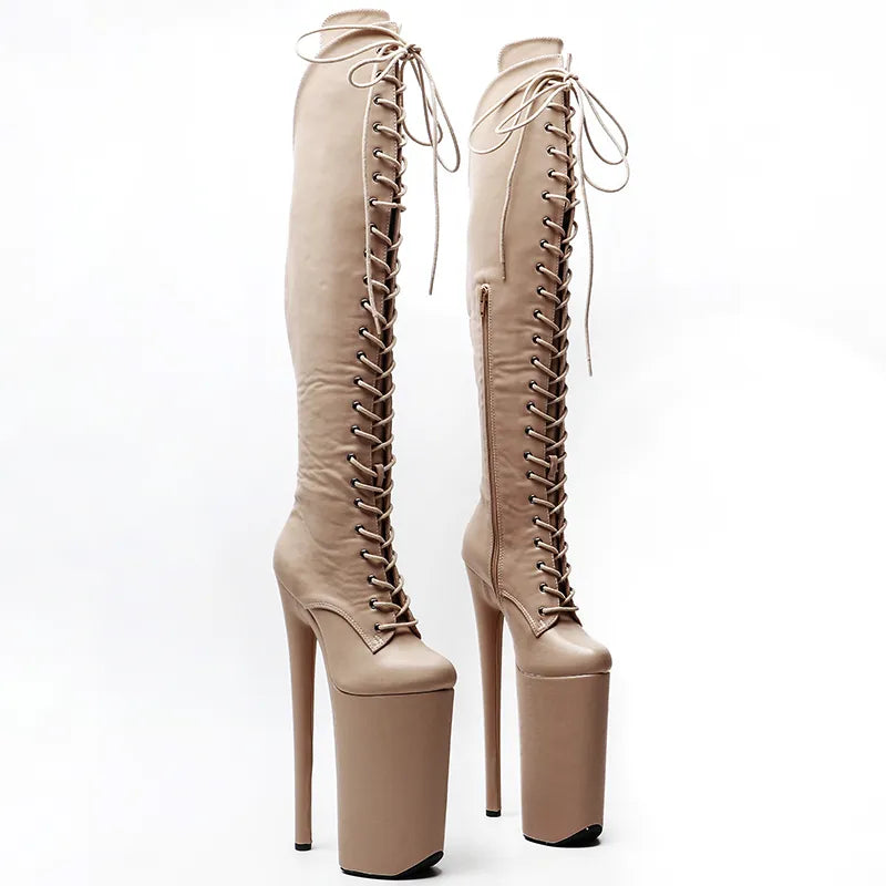 26CM/10inches Matte PU y exotic High Heel platform party shoes Pole Dance boot