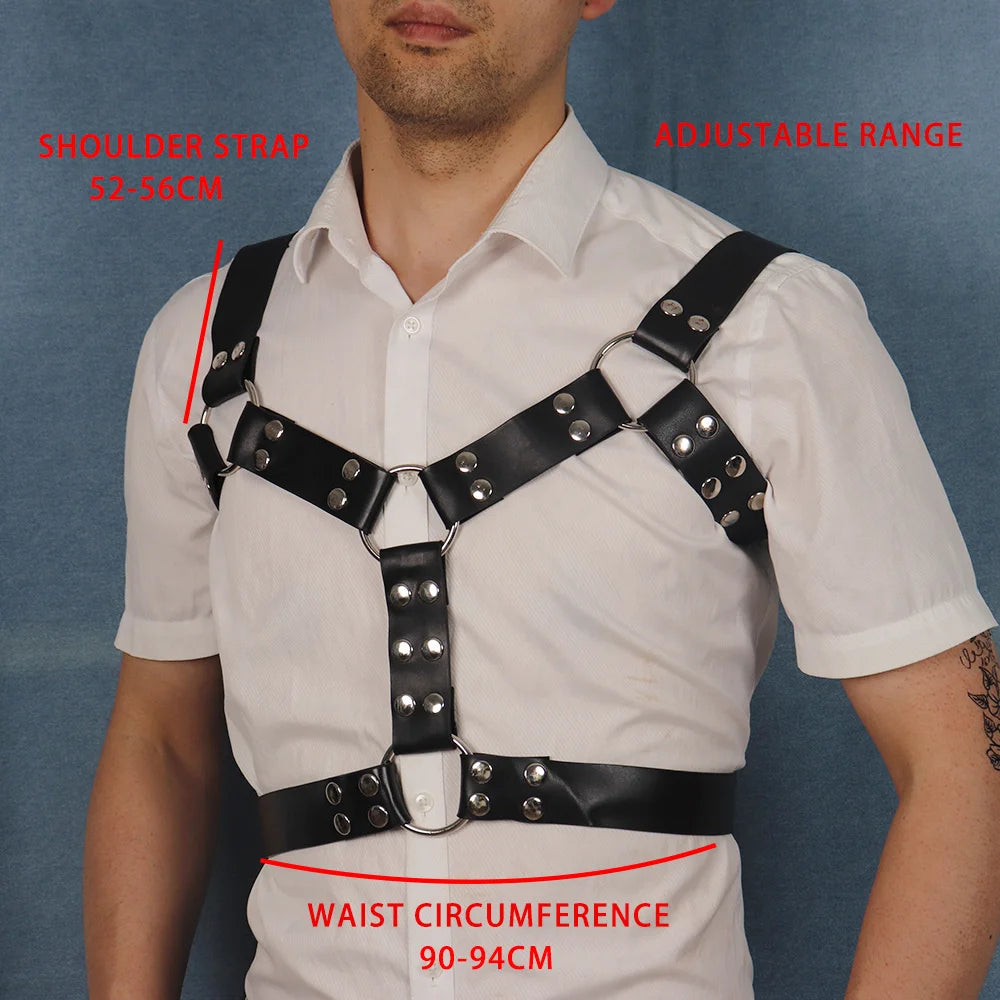 Harness For Men Leather Lingerie Body Straps Belt Chest Gay Cage Rave Clothing Garter Sword Belt