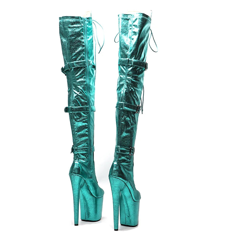 20CM/8inches PU Upper Trend fashion Small open toe High Heel platform Boots Pole Dance boots