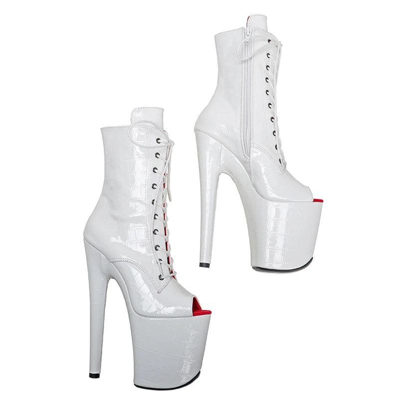 20CM/8inches Pole dancing shoes High Heel platform Boots Open toe Pole Dance boots