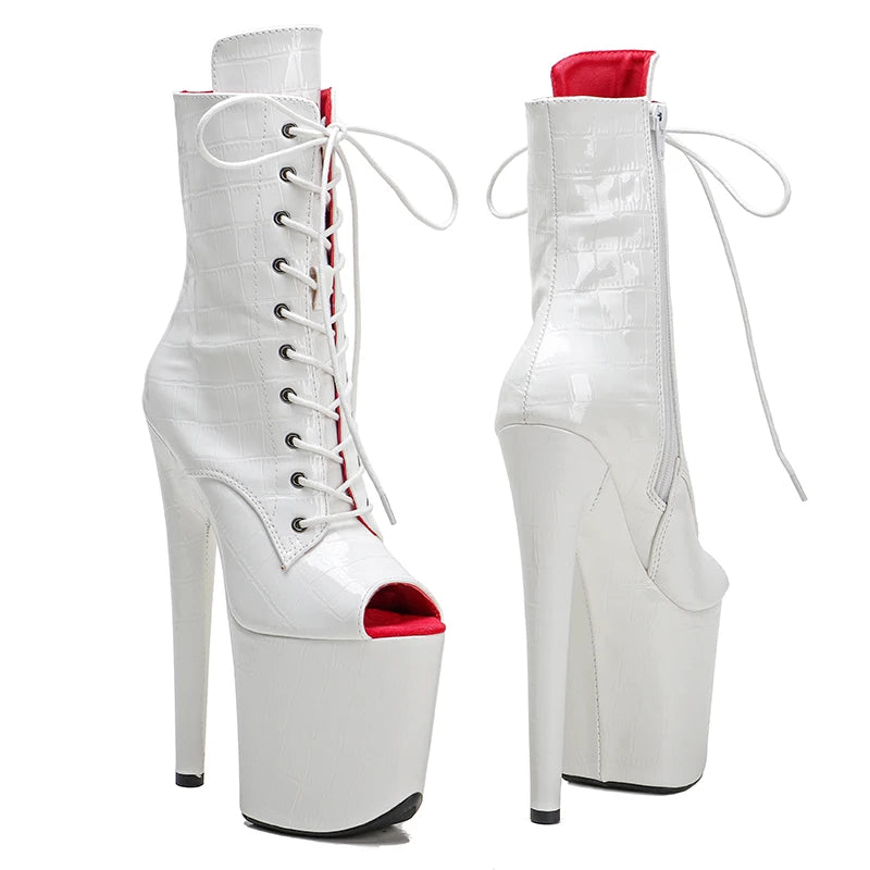 20CM/8inches Pole dancing shoes High Heel platform Boots Open toe Pole Dance boots
