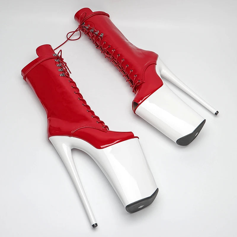 26CM/10inch Shiny Patent PU Upper Open Toe y exotic High Heel platform party shoes Pole Dance boot