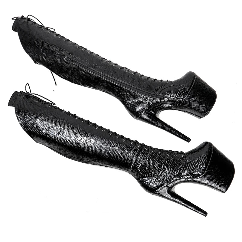 20CM/8inches Pole dancing shoes High Heel platform Boots closed toe Pole Dance boots