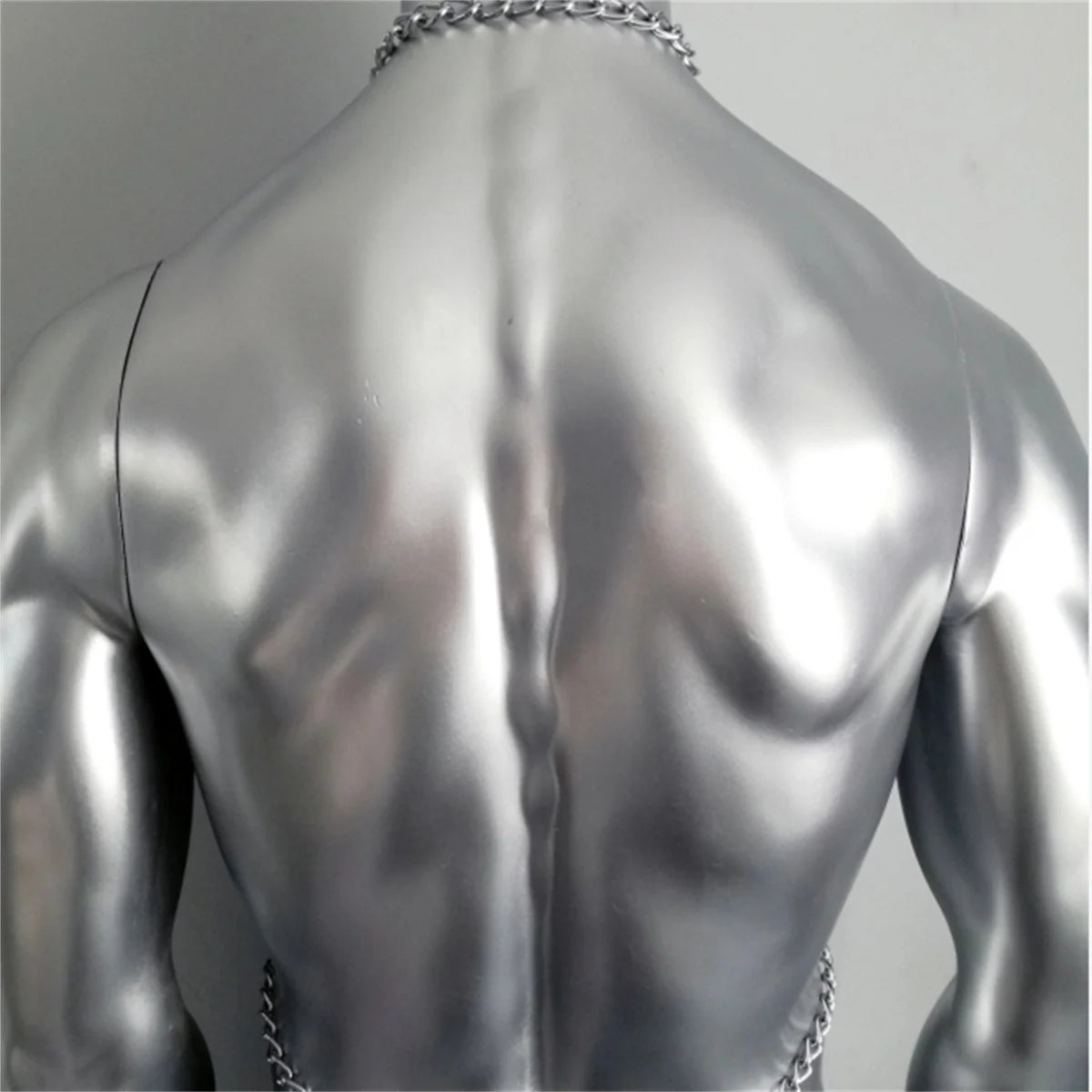 Gothic Body Harness Chain Men Fashion Metal Punk Leather Tops Chest Jewellery Accessories Fashion Party Nightclub Straps