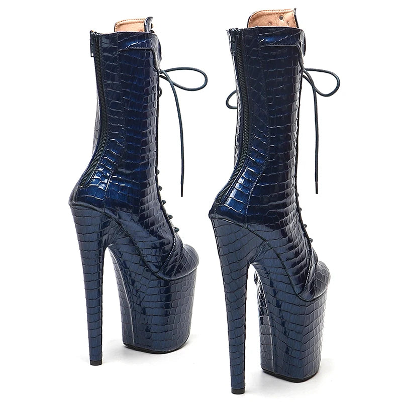 20cm/8inches Shiny PU Upper Fashion High Heel platform Pole Dancing boot