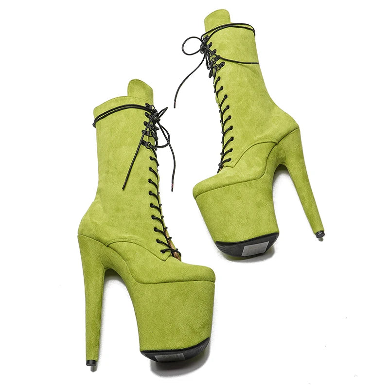 20CM/8Inch suede upper disco party High Heels Shoes Pole Dance boot Women's Platform boots 4B