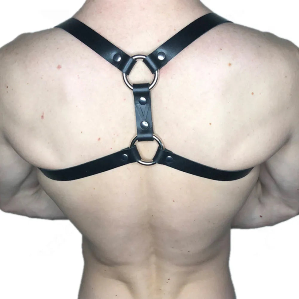 The Shoulder Belt Men Leather Harness Wear Hot Underwear Costume Harness Body Belt Strap Cage
