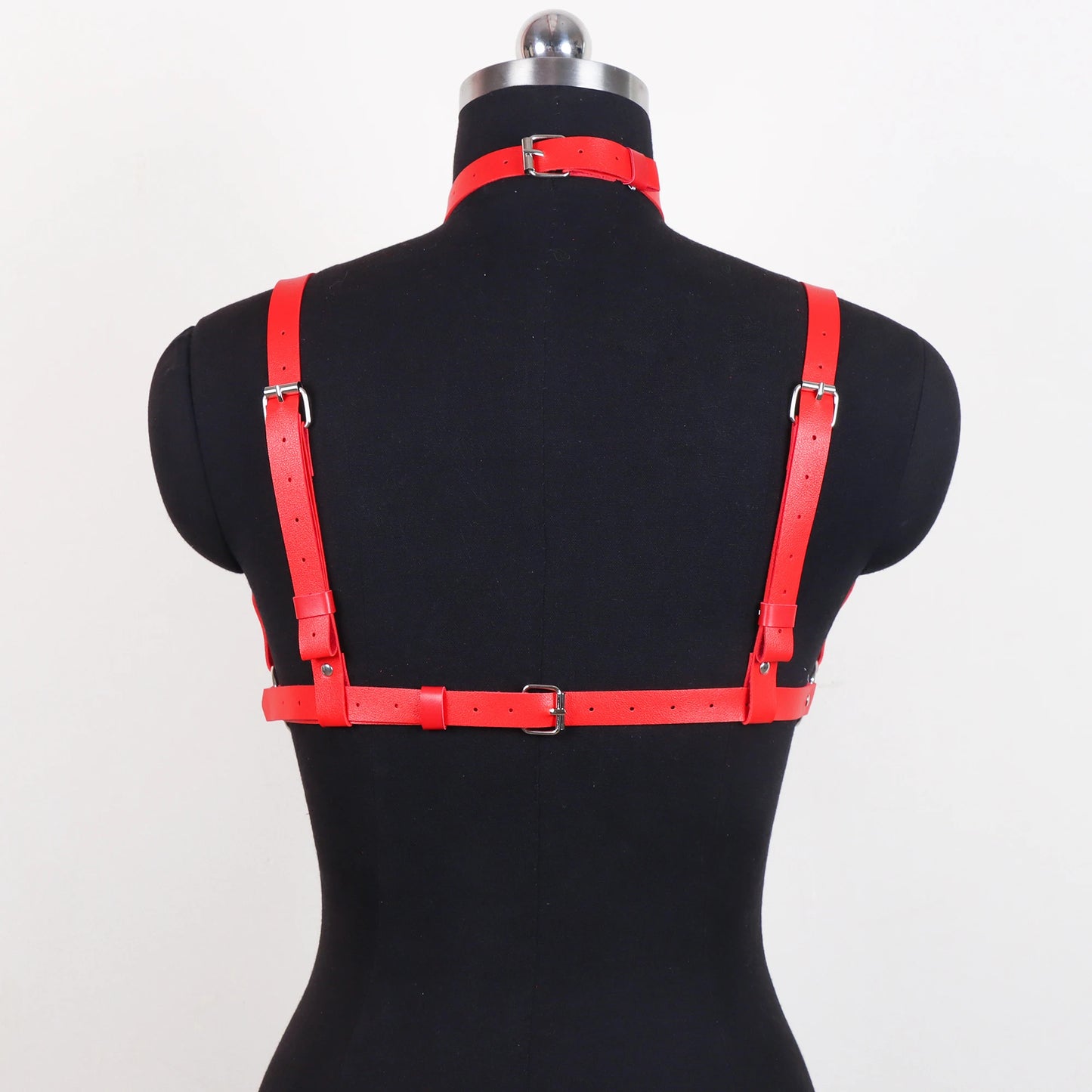 Leather Harness Bras Women Lingerie Cage Bra Goth Sleepwear Party Club Brassiere Costume