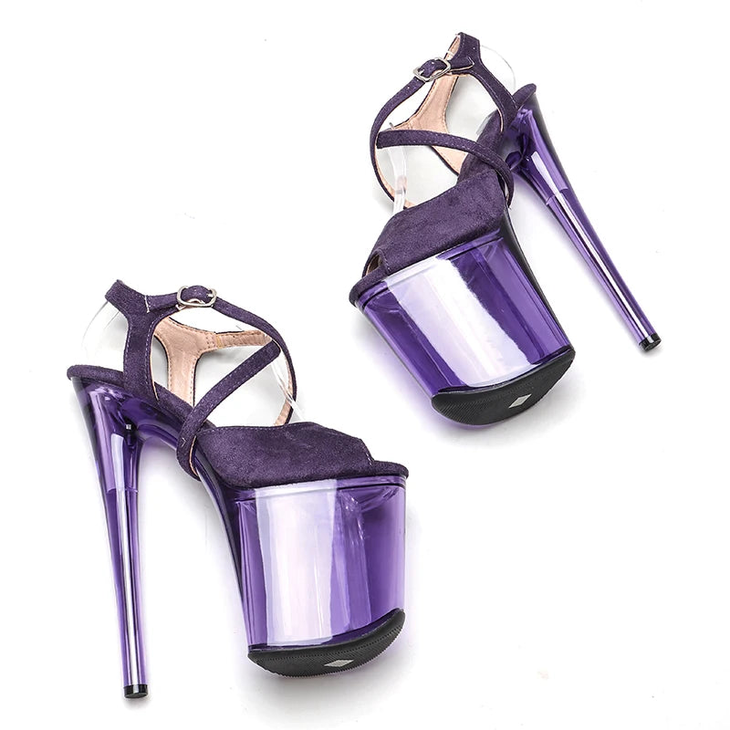 20cm/ 8inches Suede Upper lady fashion platform high heel pole dance sandals shoes