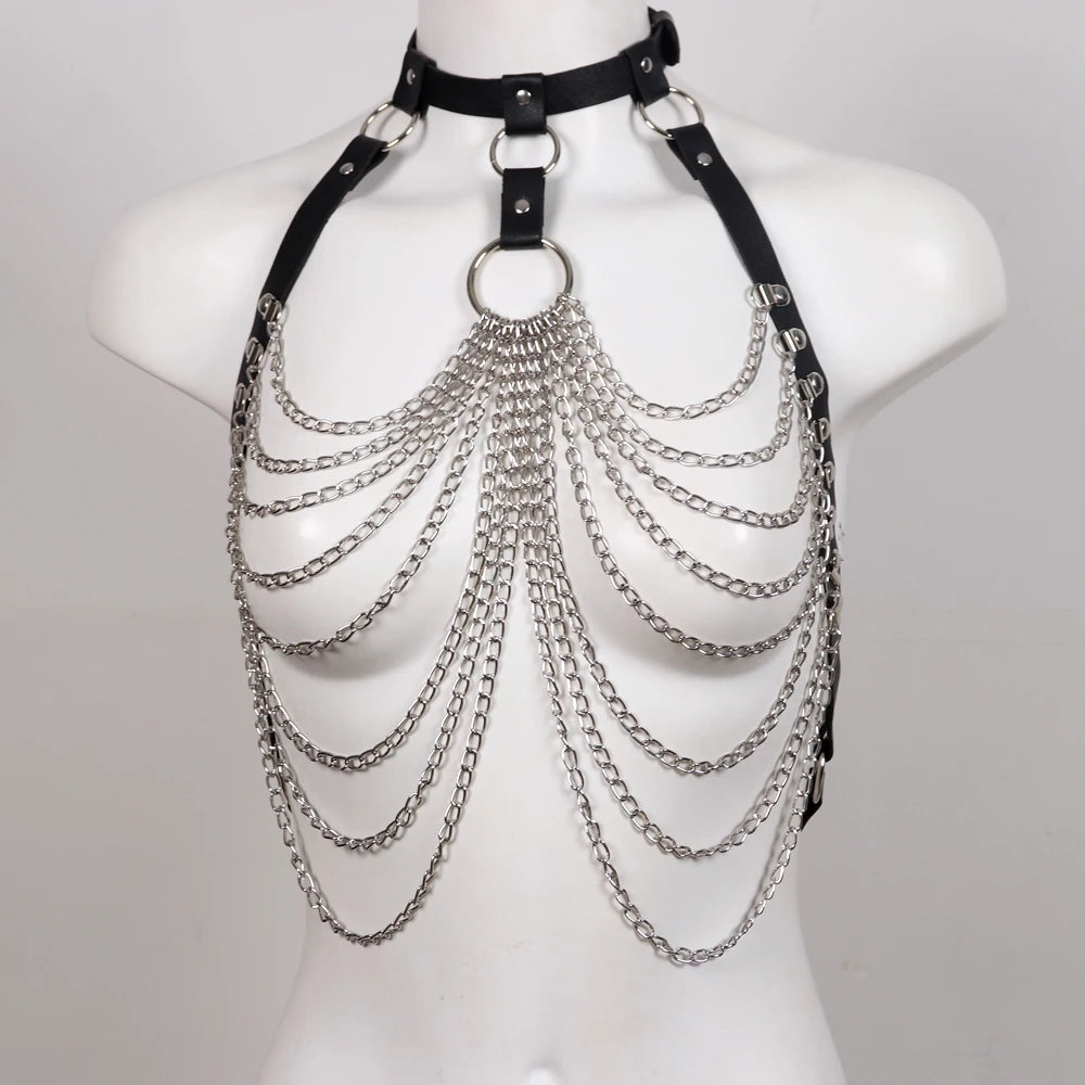 Women Harness Belt Chest Body Harness Leather Lingerie Lingerie Gothic Clothing Festival Rave Outfit