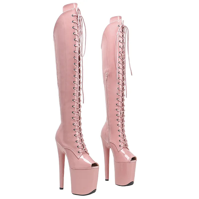 20CM/8Inch Patent Upper Platform disco party High Heels Shoes Pole Dance boot