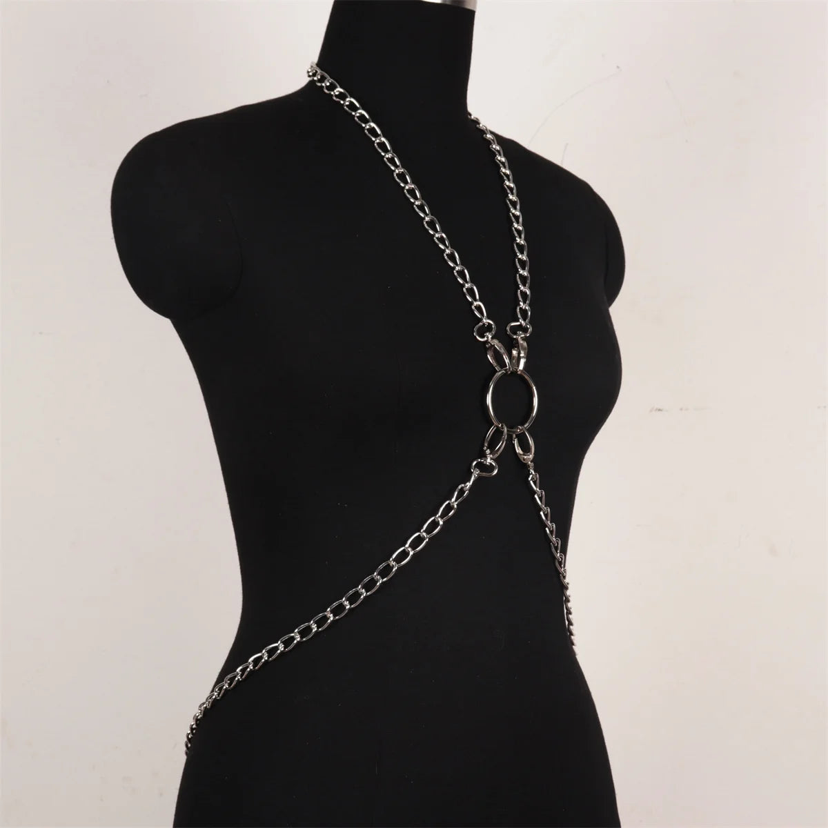 Gothic Body Harness Chain Men Fashion Metal Punk Leather Tops Chest Jewellery Accessories Fashion Party Nightclub Straps
