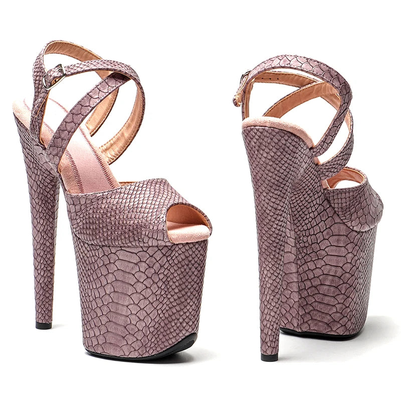 8Inch/20cm Snake Upper Platform party High Heels Sandals Pole Dancing Shoes