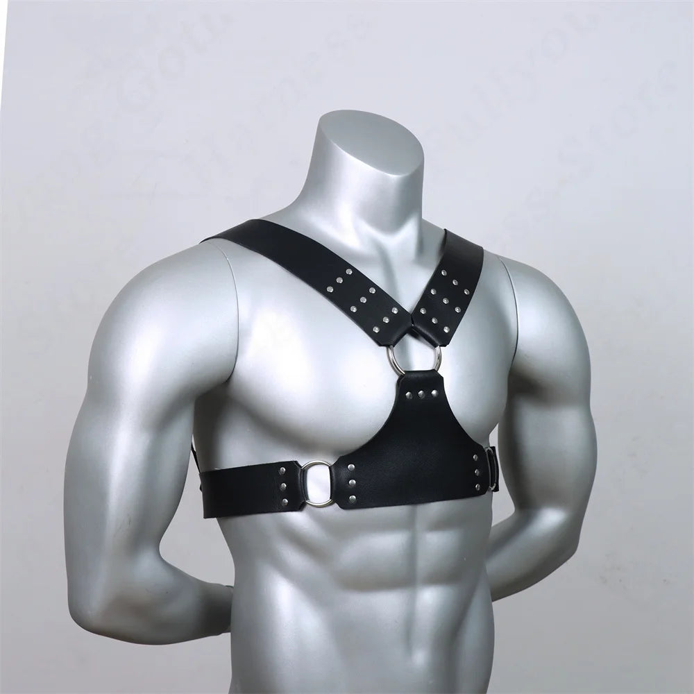 Punk Men's Harness Sword Belt Chest Cage Gay Strap Lingerie Gothic Rave Costumes Cosplay Tops