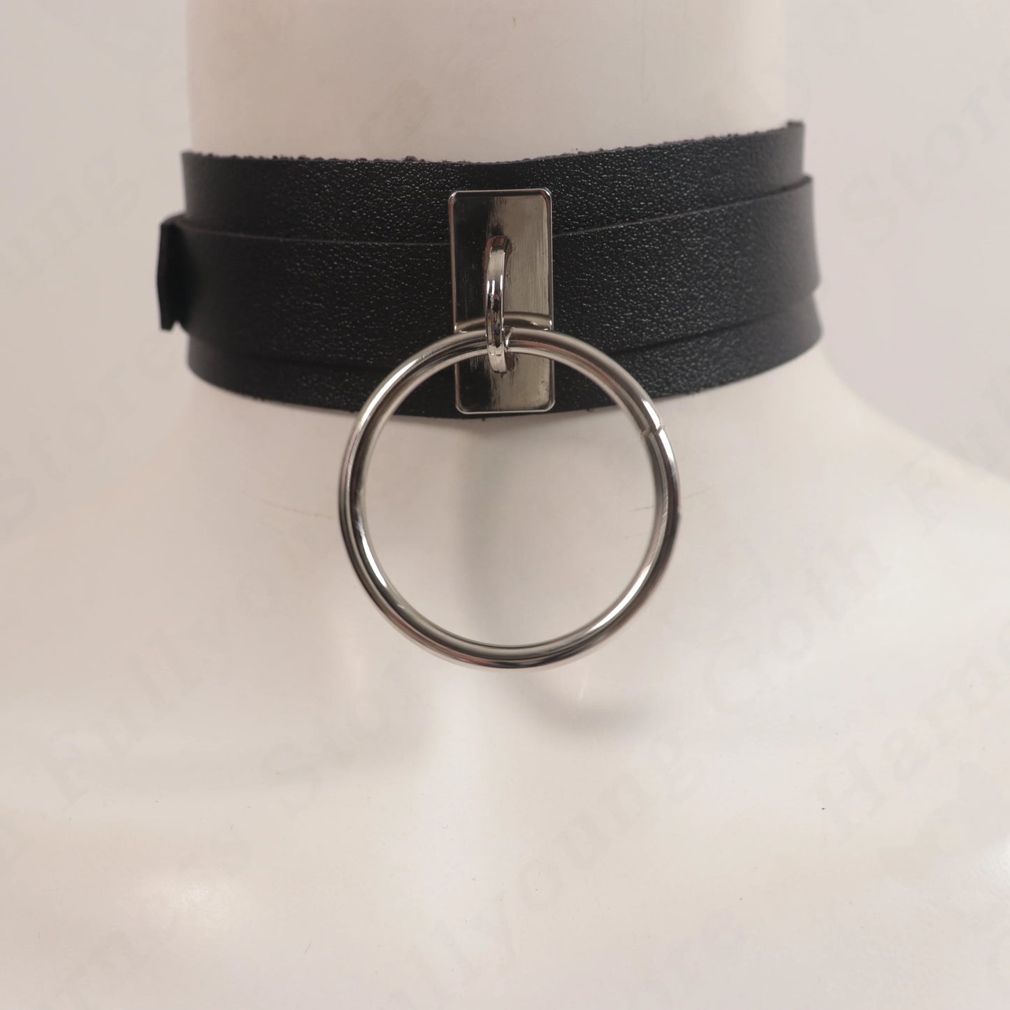 Harajuku PU Leather Choker Necklace For Women Statement Gothic Punk Rock Metal Round Necklaces Anime Party Jewelry