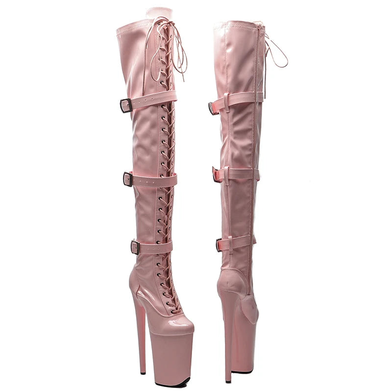 23CM/9inches Patent Upper fashion lady High Heel platform Pole Dance boots
